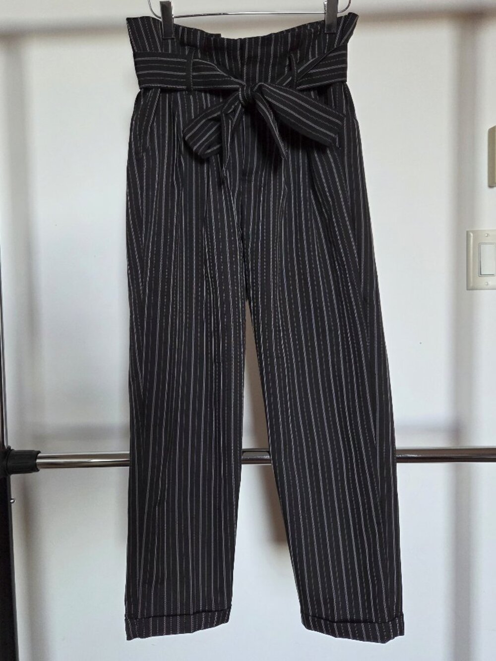 Indigo Rein Pinstripe Paper Bag Pants